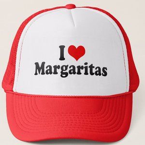 I Love Margaritas Red Trucker Hat